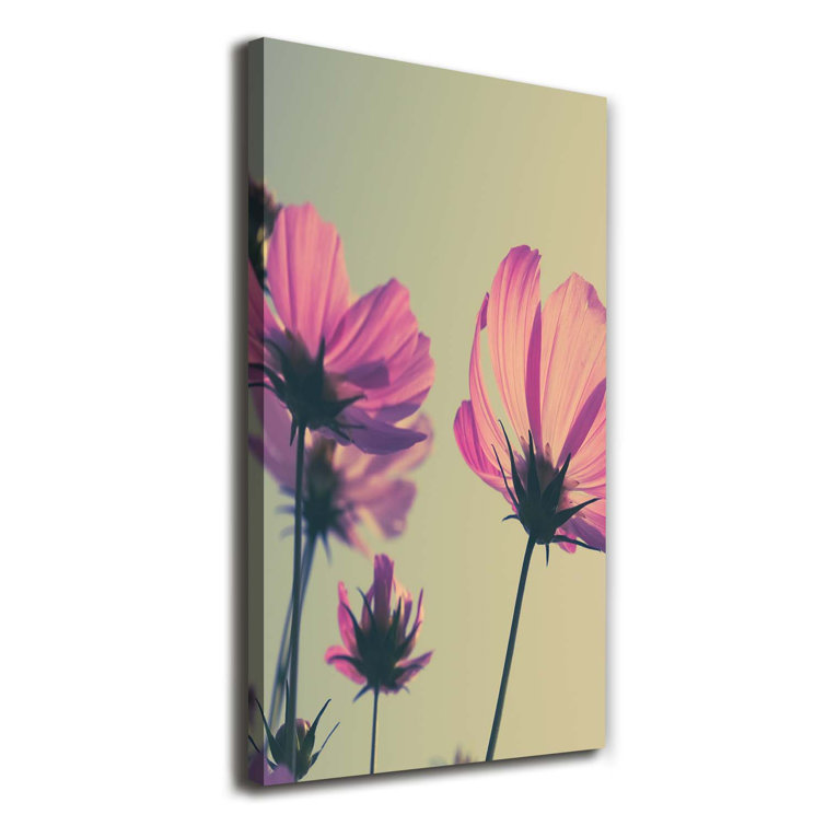 Brayden Studio Pink Flowers Wrapped Canvas Art Prints Wayfair.co.uk